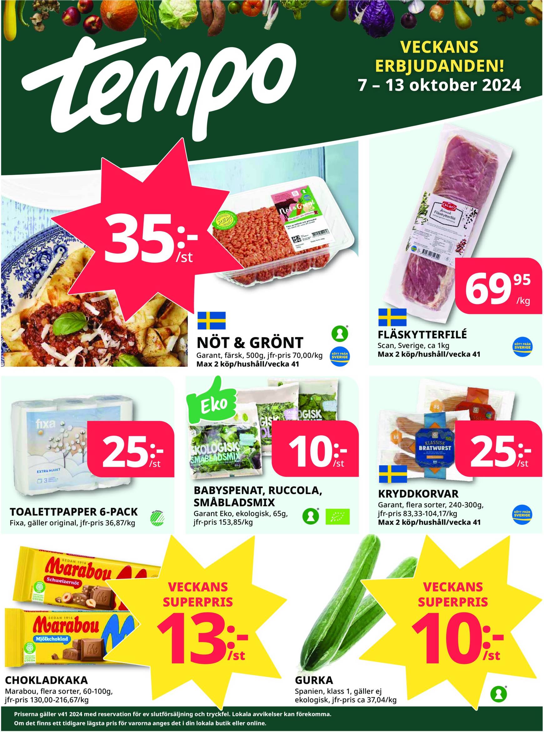 Tempo-reklambladet är giltigt från 07.10. till 13.10.