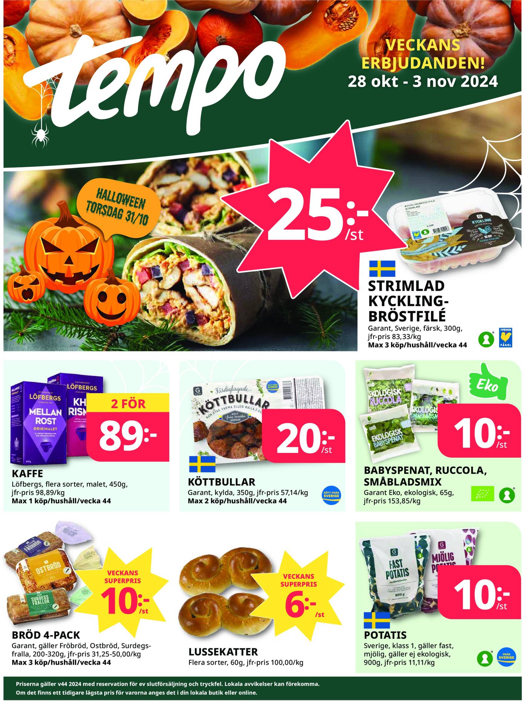 Tempo-reklambladet är giltigt från 28.10. - 03.11.