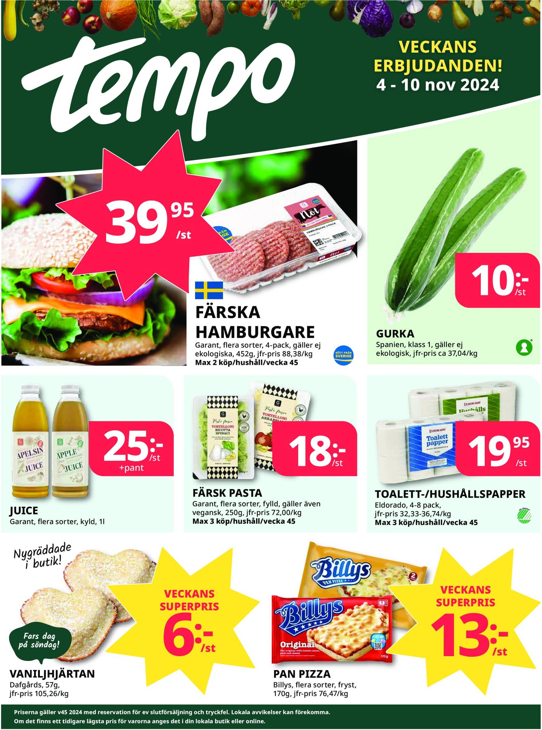 Tempo-reklambladet är giltigt från 04.11. - 10.11.