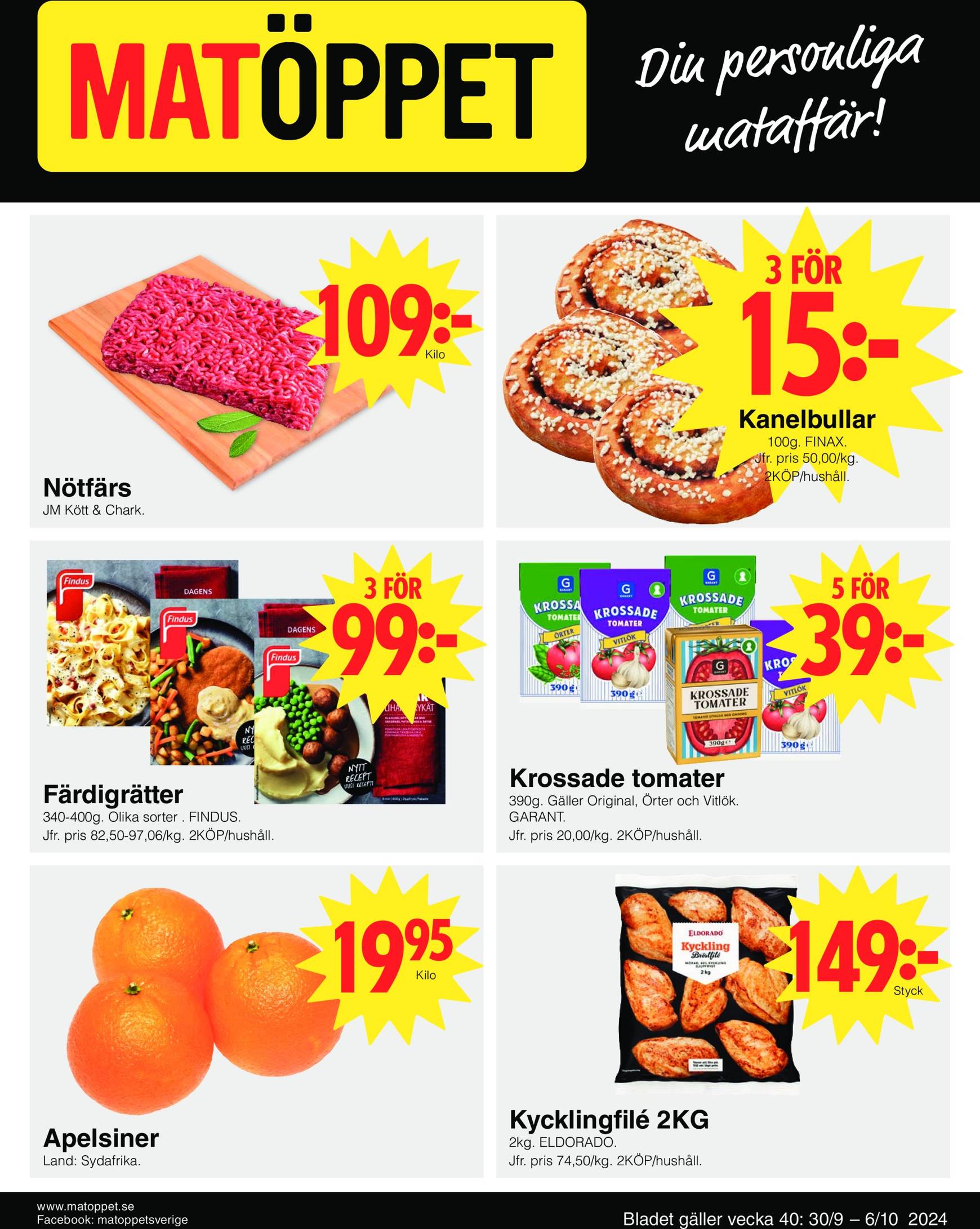 Matöppet-reklambladet giltigt från 30.09. - 06.10.