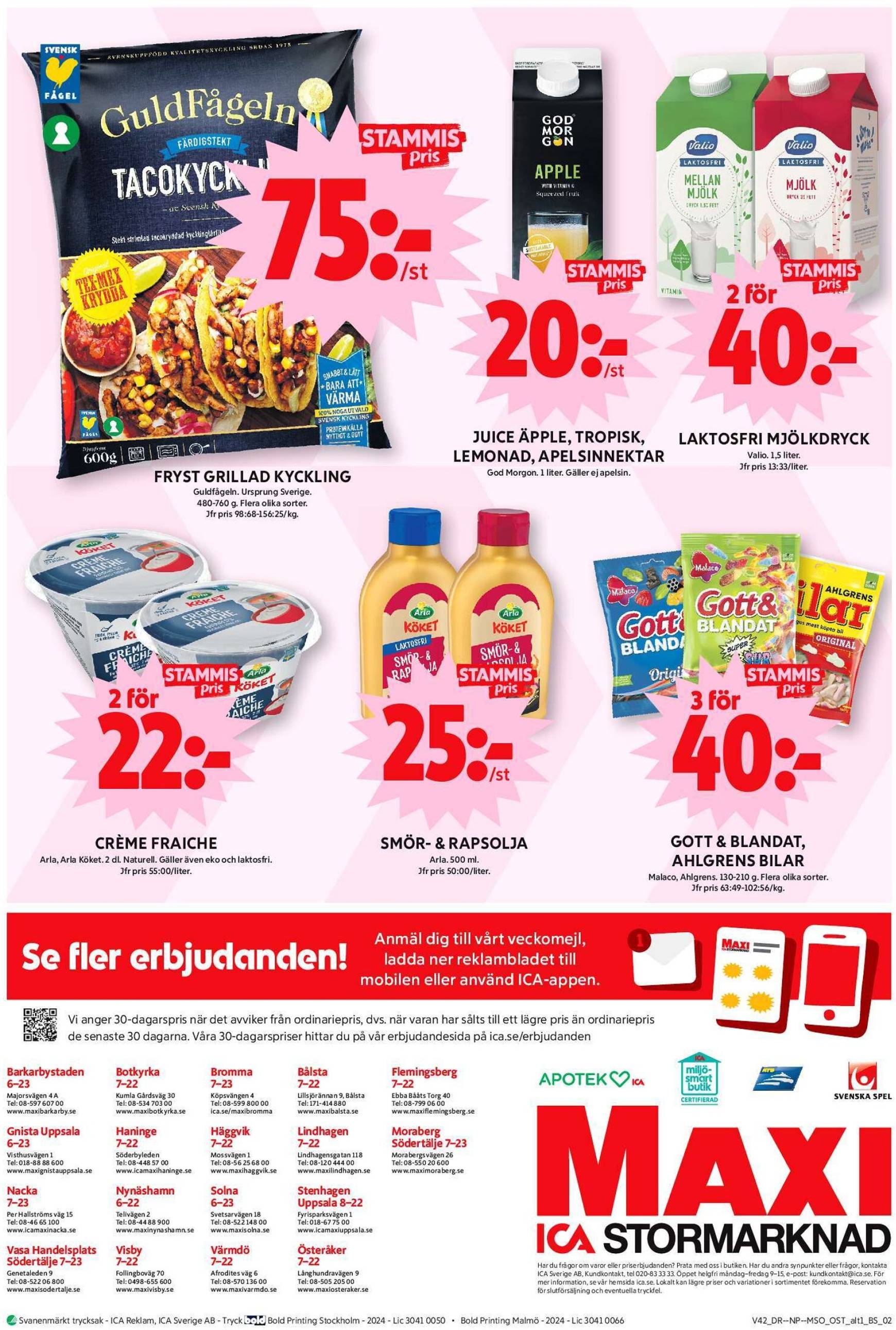 ICA Maxi-reklambladet är giltigt från 14.10. - 20.10. 12