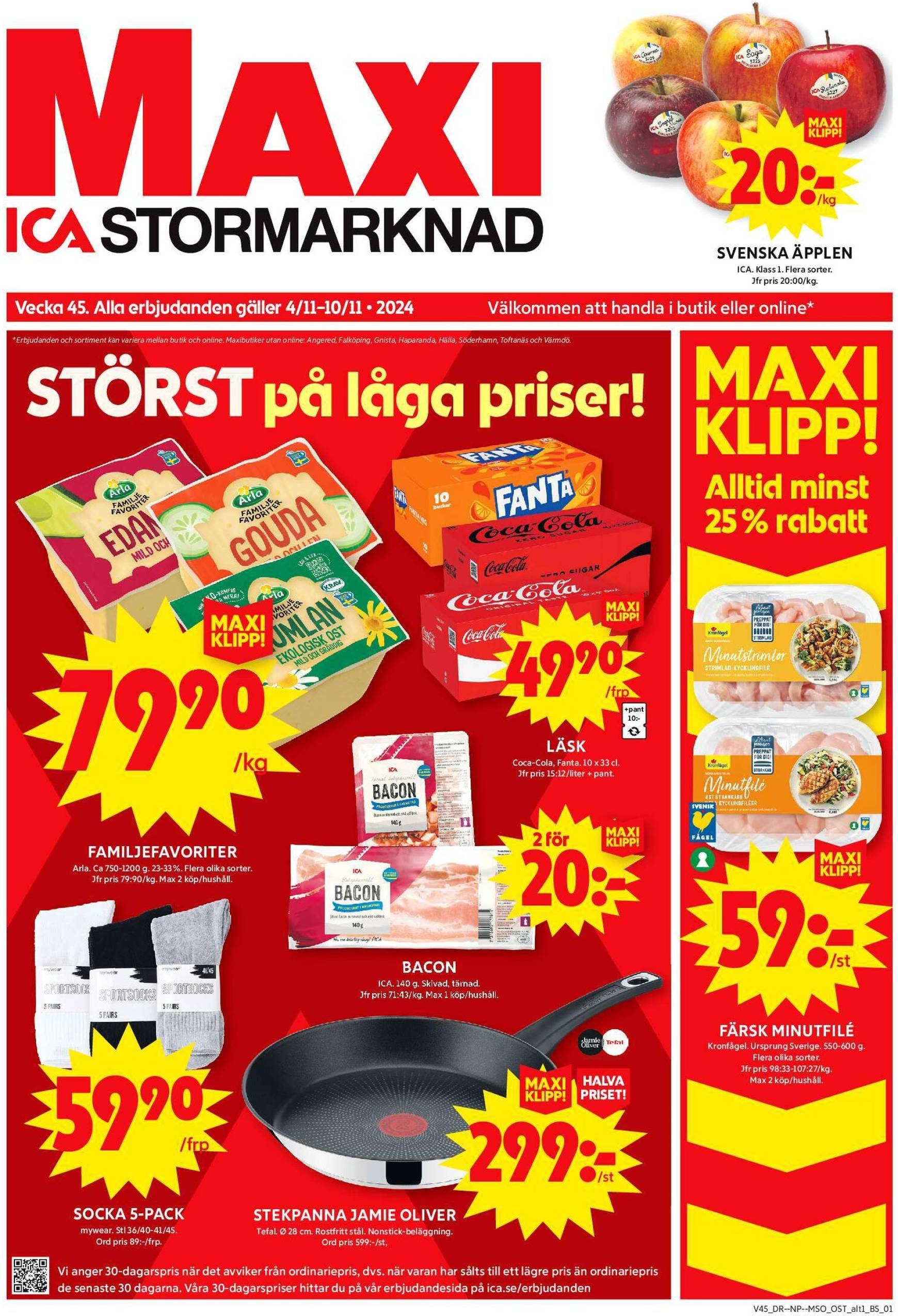 ICA Maxi-reklambladet är giltigt från 04.11. - 10.11.