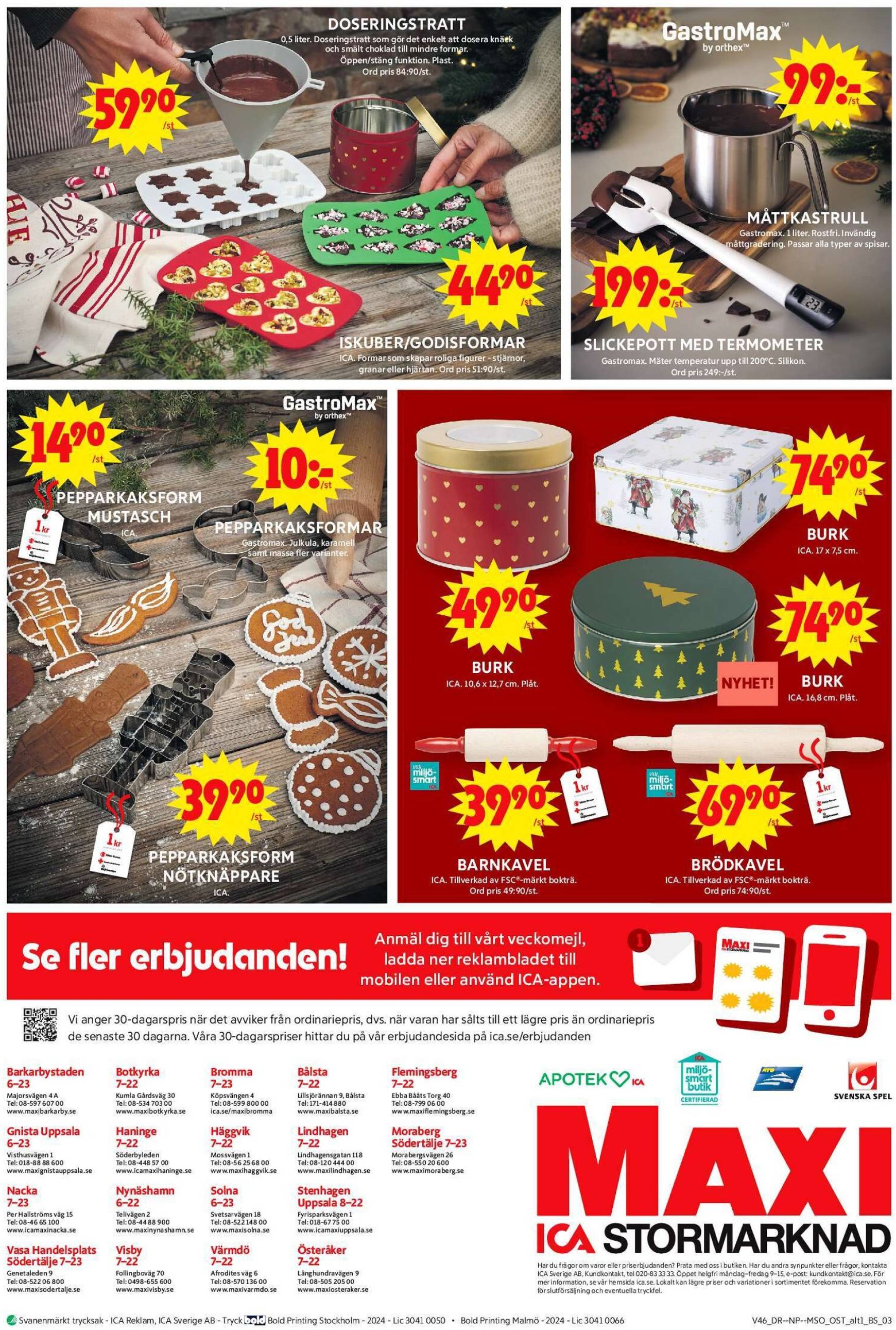 ICA Maxi-reklambladet är giltigt från 11.11. - 17.11. 12