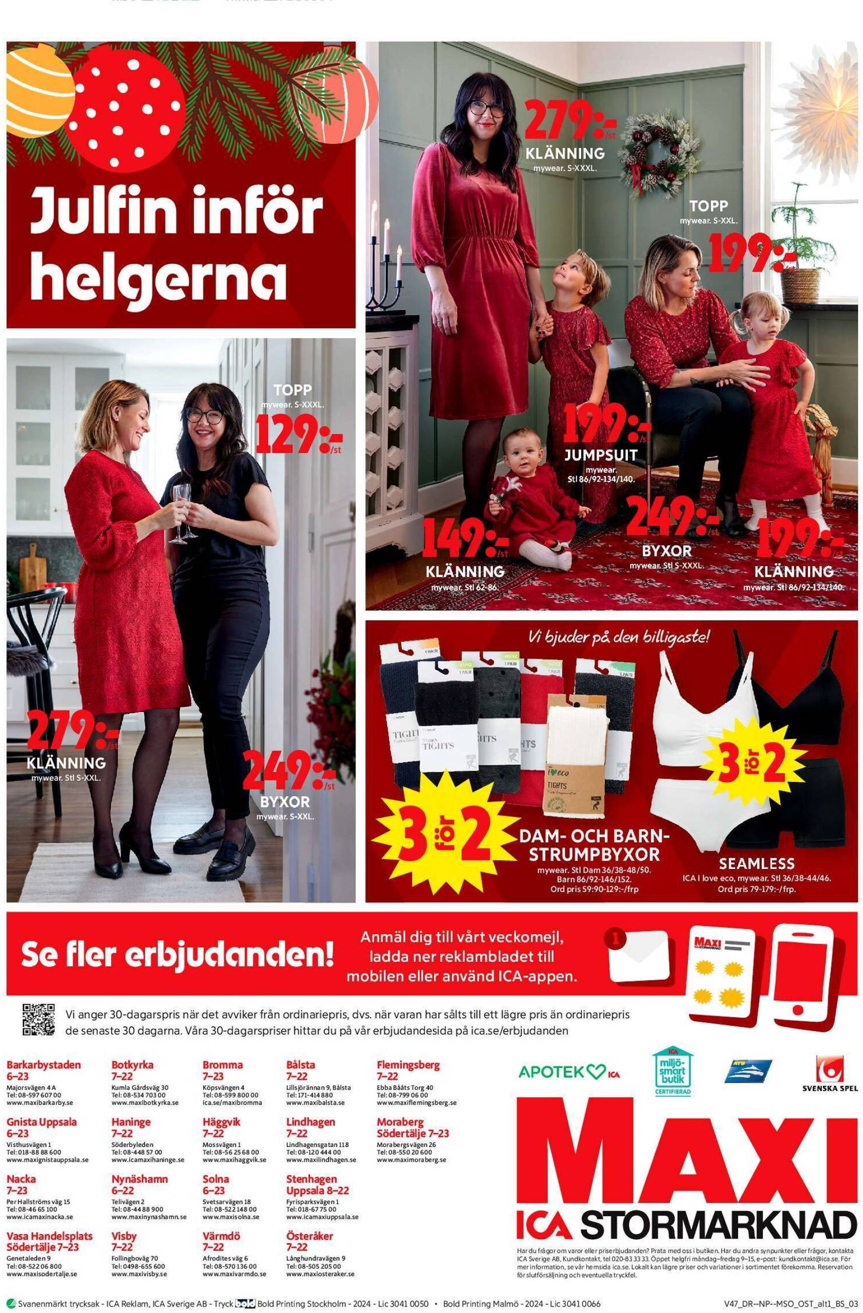 ICA Maxi-reklambladet är giltigt från 18.11. - 24.11. 16