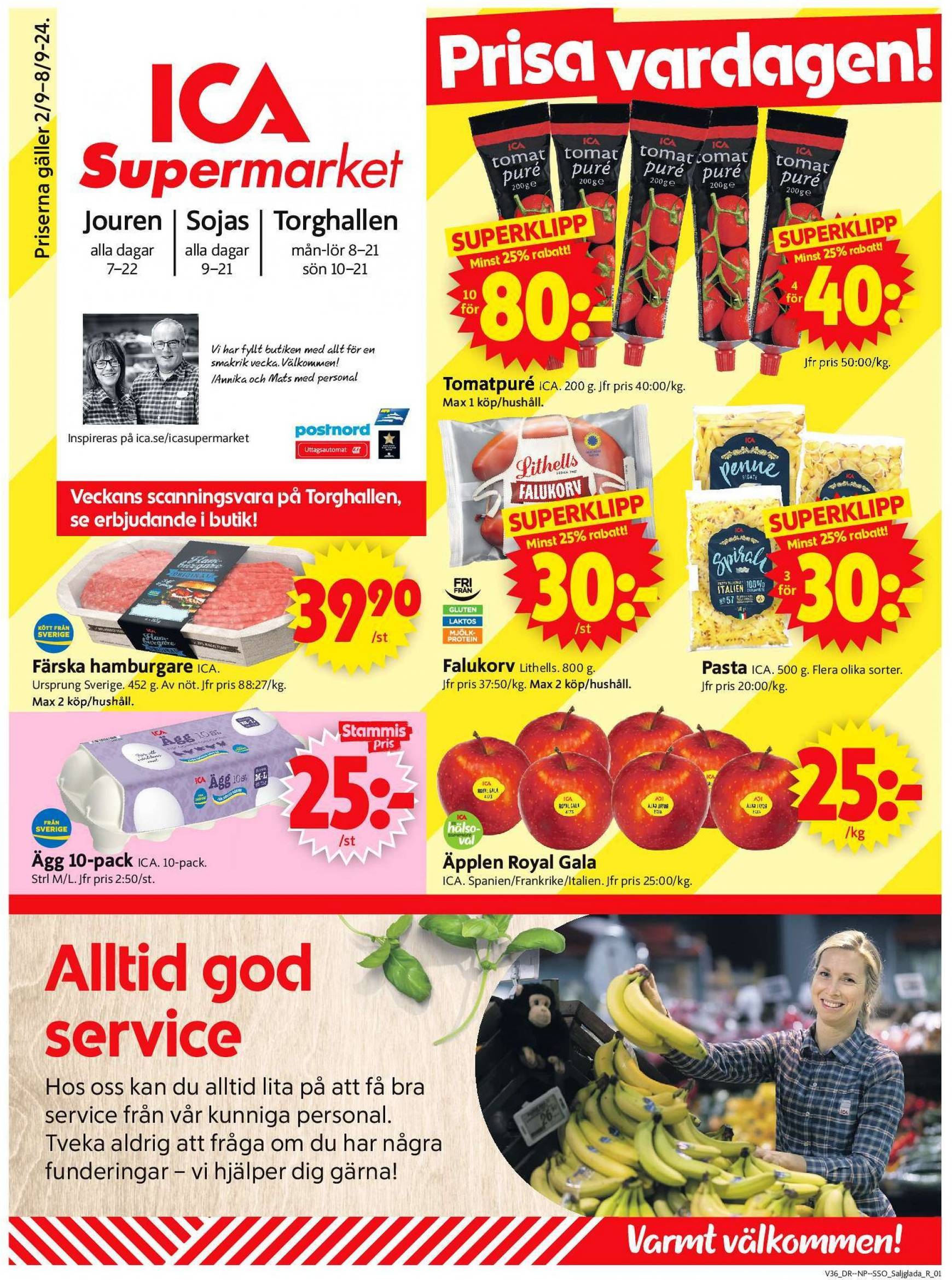 ICA Supermarket-reklambladet giltigt från 02.09. - 08.09.