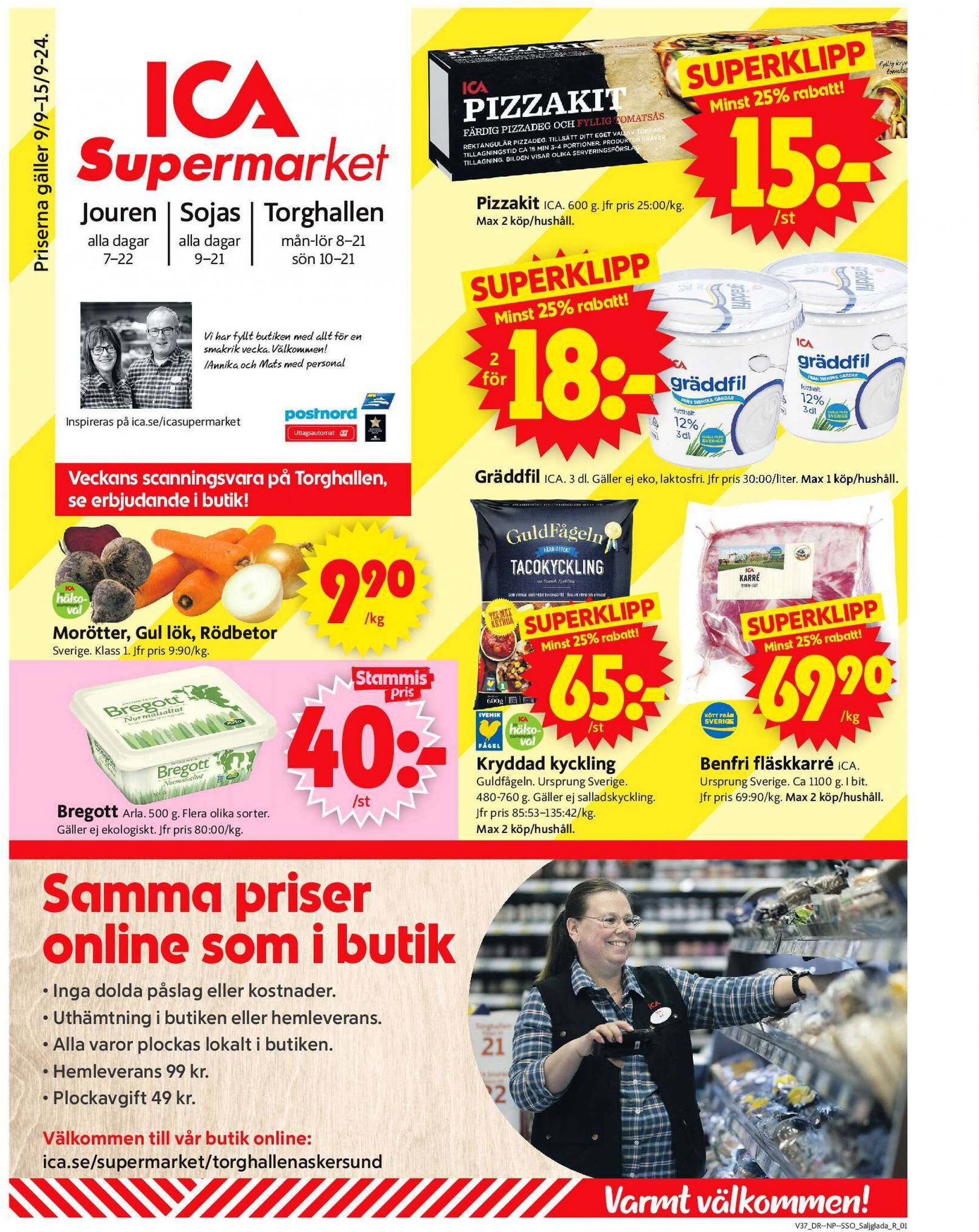 ICA Supermarket-reklambladet giltigt från 09.09. - 15.09.