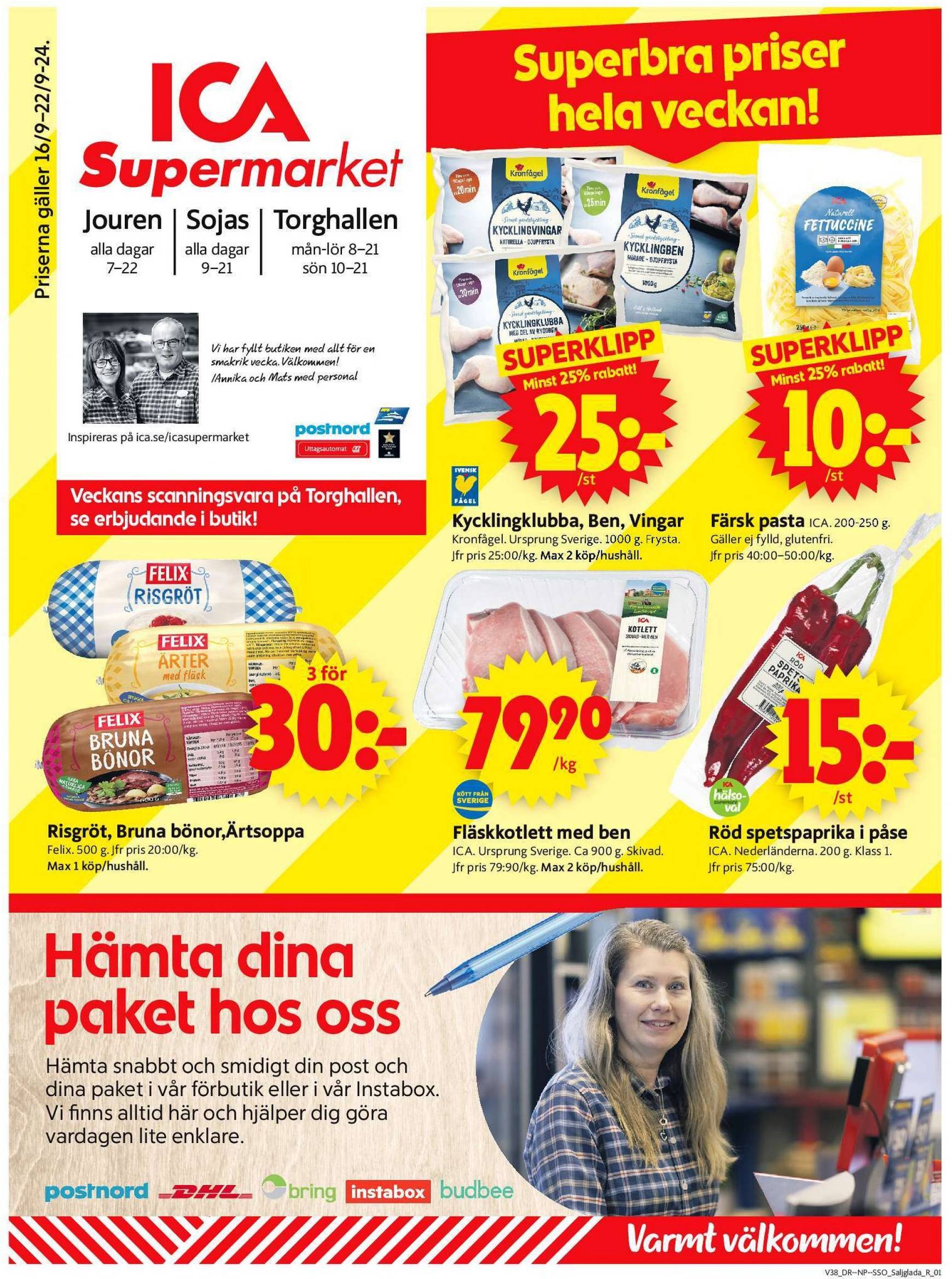 ICA Supermarket-reklambladet giltigt från 16.09. - 22.09.