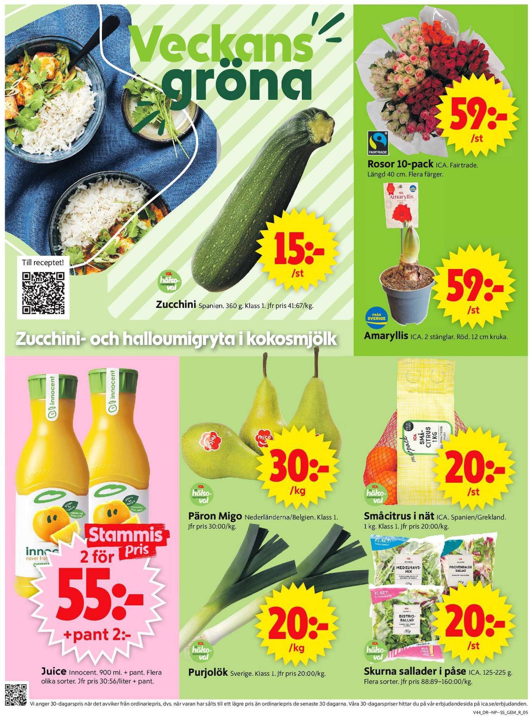 ICA Supermarket-reklambladet är giltigt från 28.10. - 03.11. 5