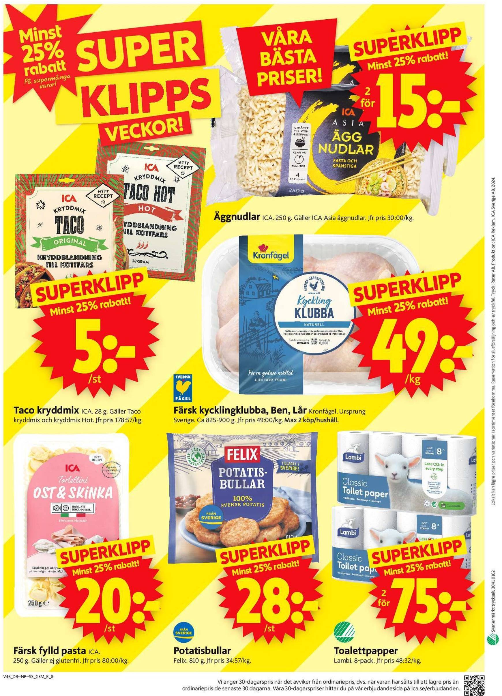 ICA Supermarket-reklambladet är giltigt från 11.11. - 17.11. 10