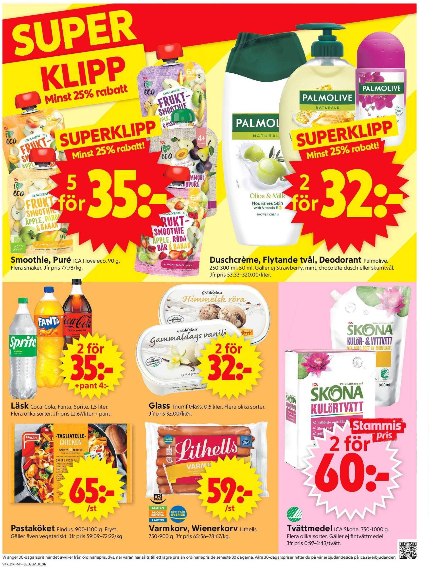 ICA Supermarket-reklambladet är giltigt från 18.11. - 24.11. 8