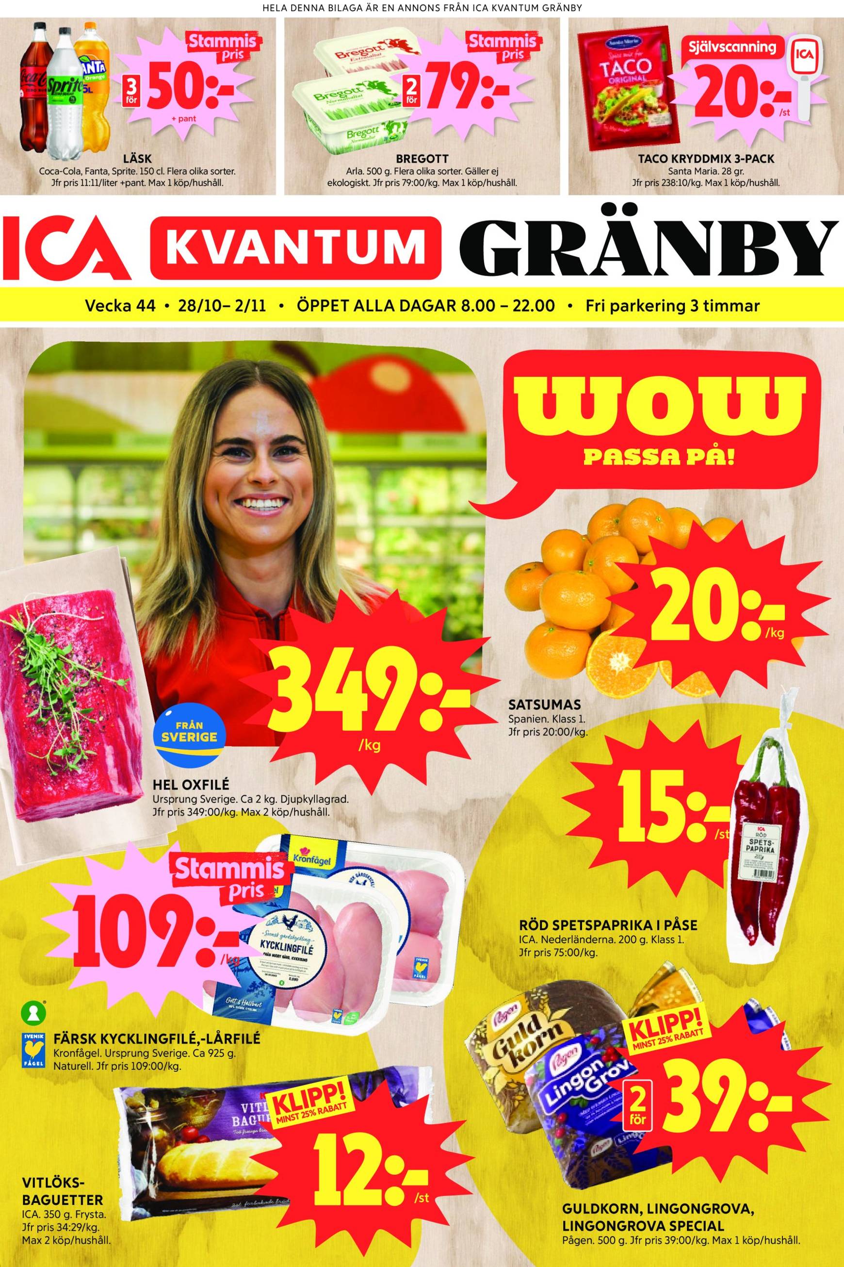 ICA Kvantum-reklambladet är giltigt från 28.10. - 02.11.