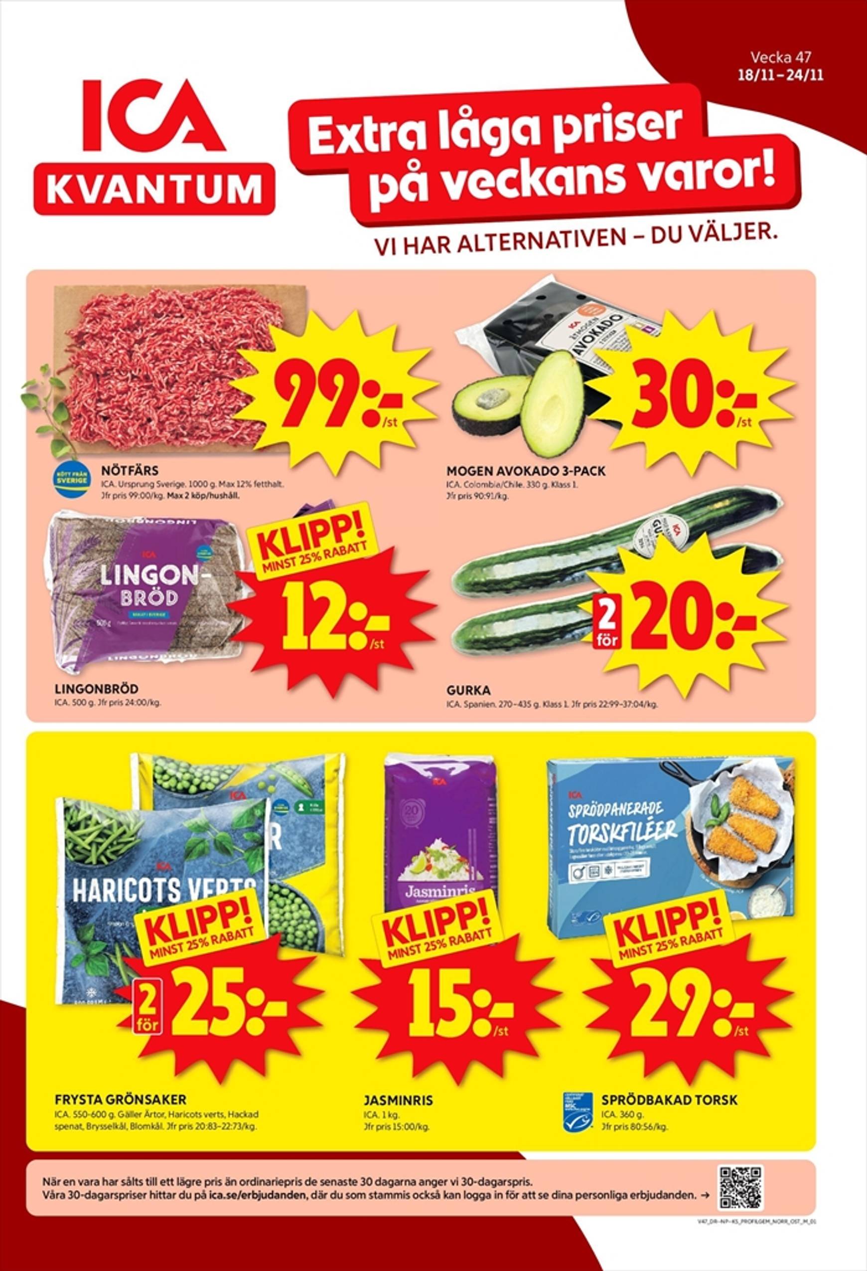 ICA Kvantum-reklambladet är giltigt från 18.11. - 24.11.