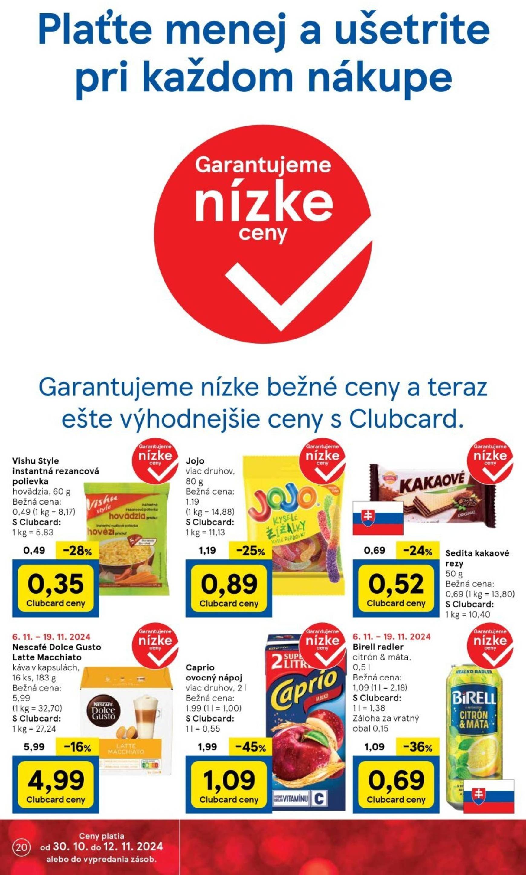 Tesco Supermarket leták platný od 06.11. - 12.11. 20