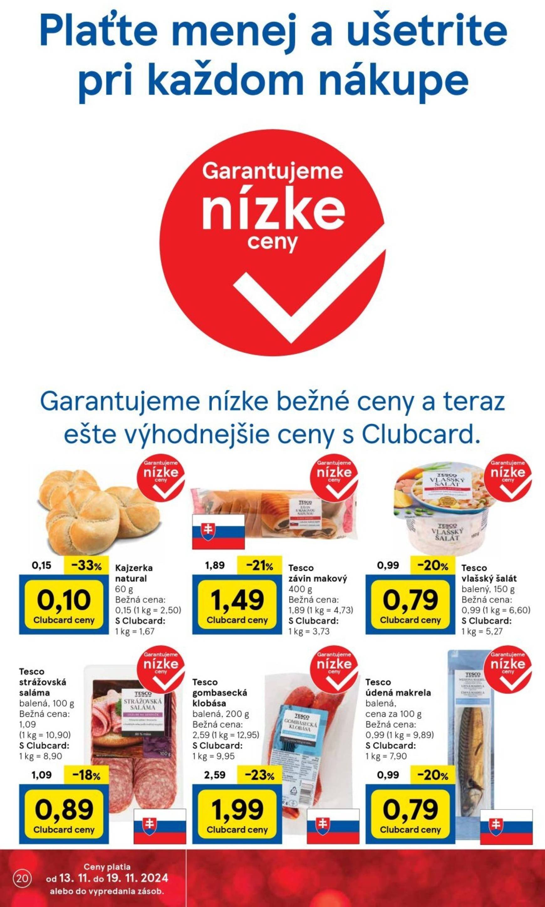 Tesco Supermarket leták platný od 13.11. - 19.11. 20