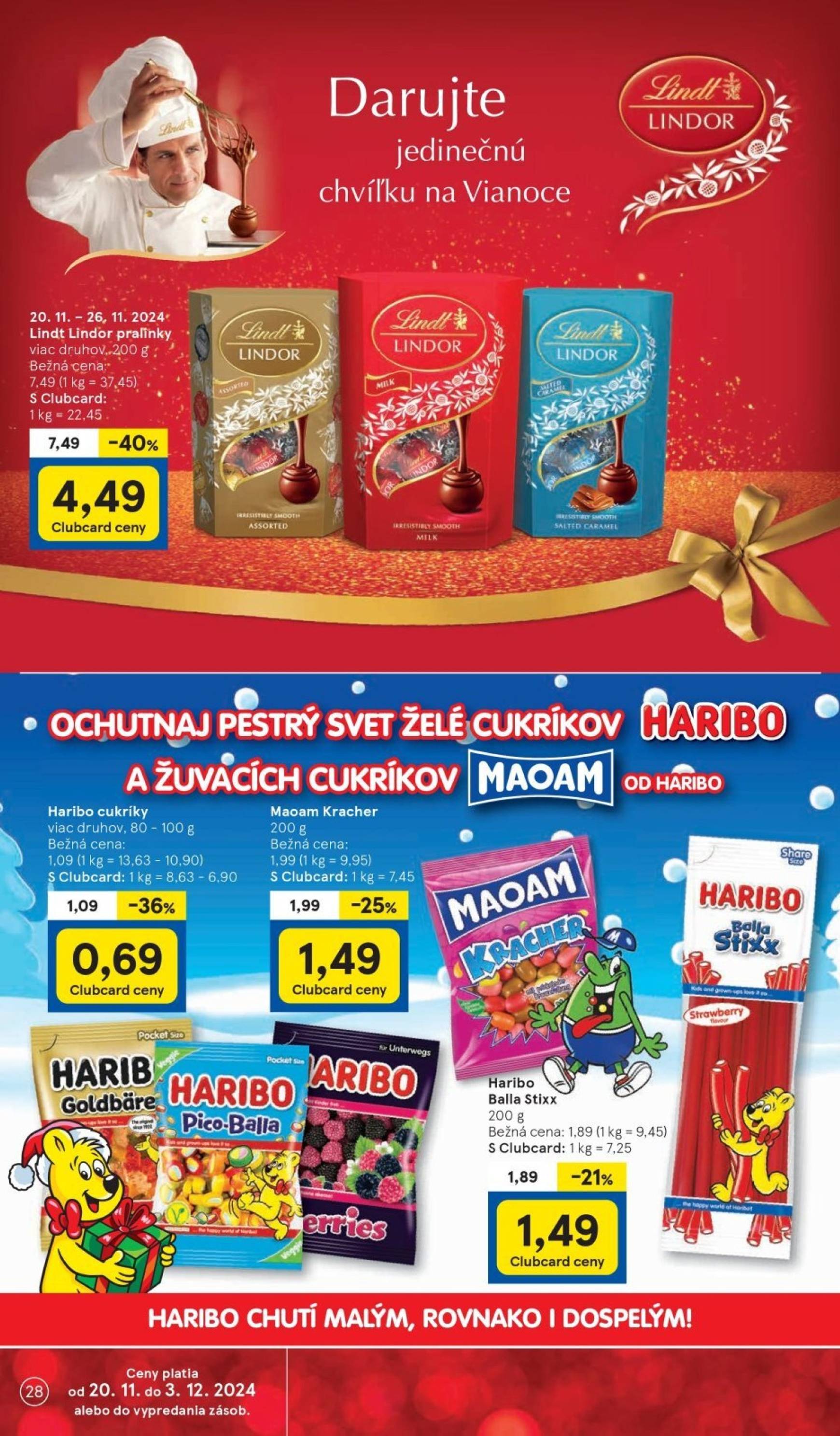 Tesco Supermarket leták platný od 20.11. - 26.11. 28