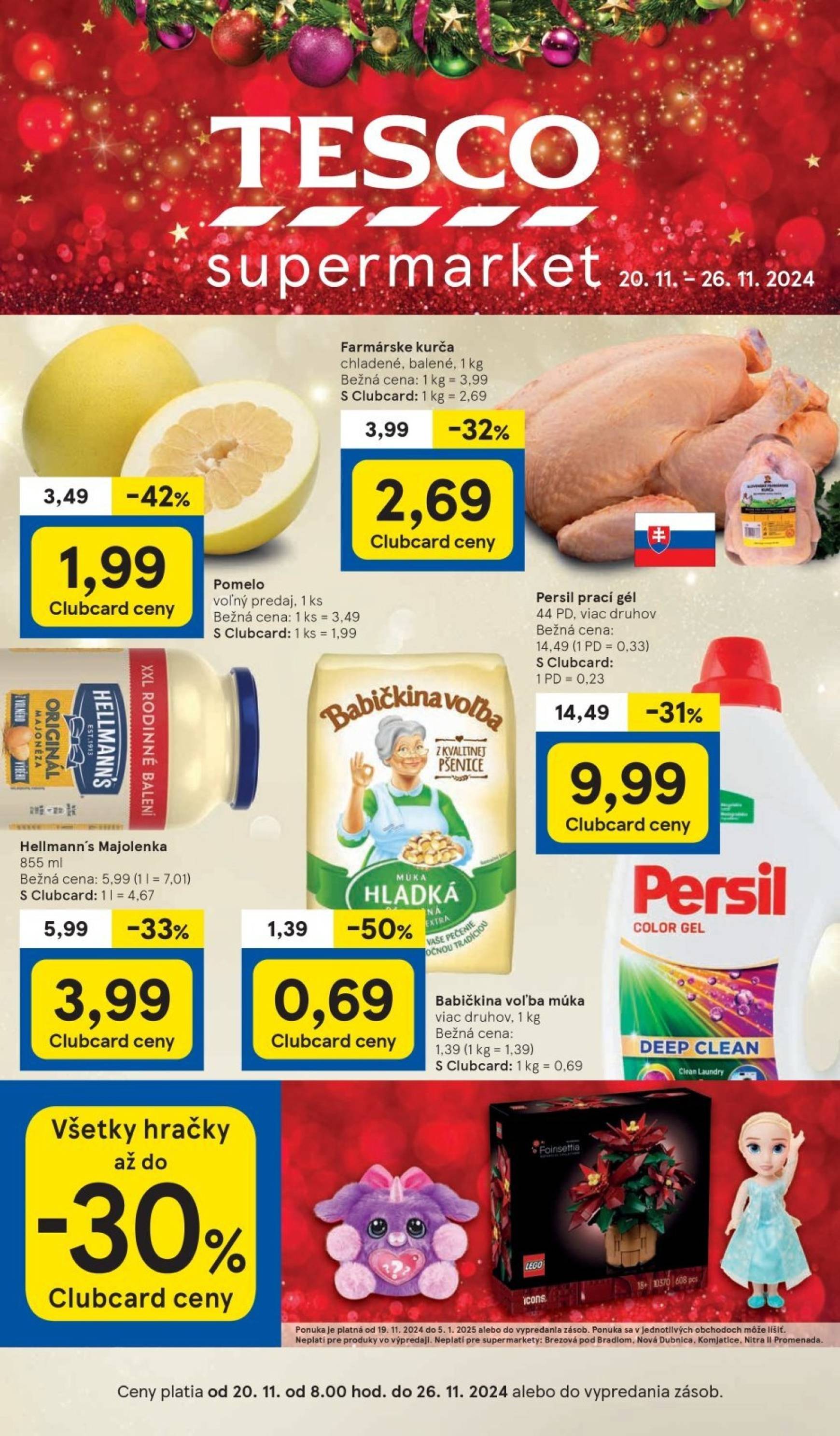 Tesco Supermarket leták platný od 20.11. - 26.11.