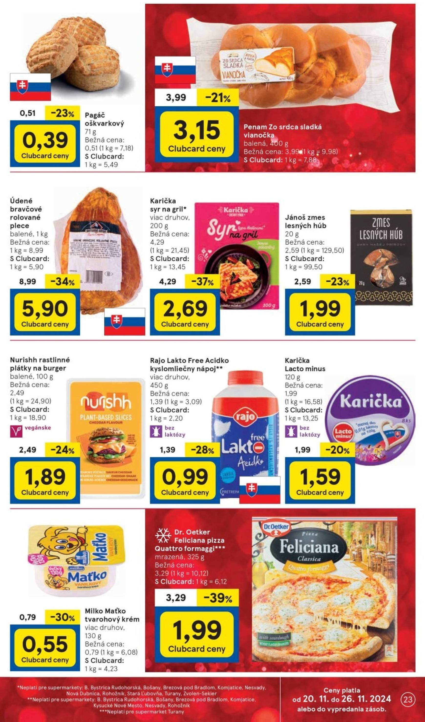 Tesco Supermarket leták platný od 20.11. - 26.11. 23