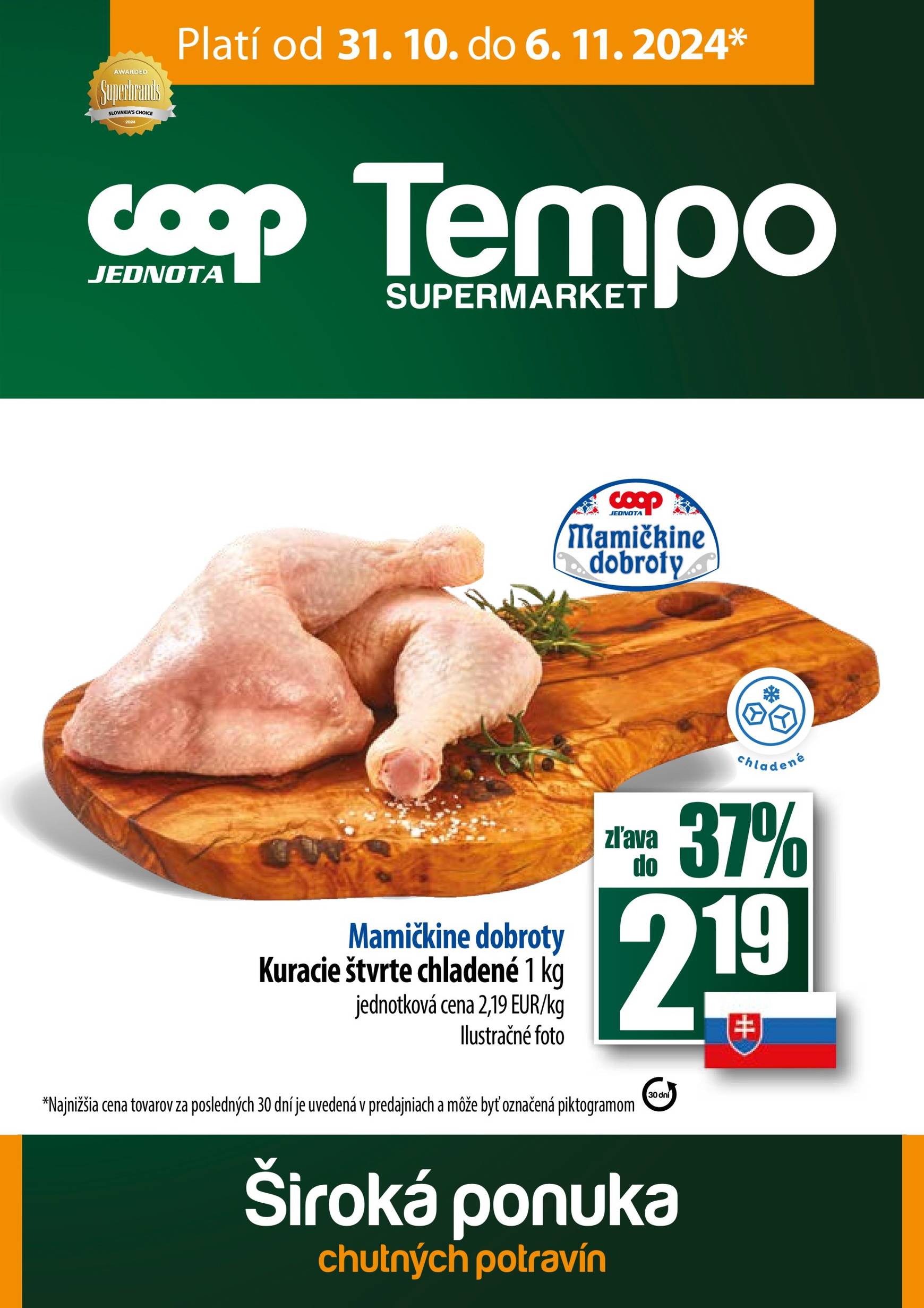 COOP Jednota - Tempo leták platný od 31.10. - 06.11.