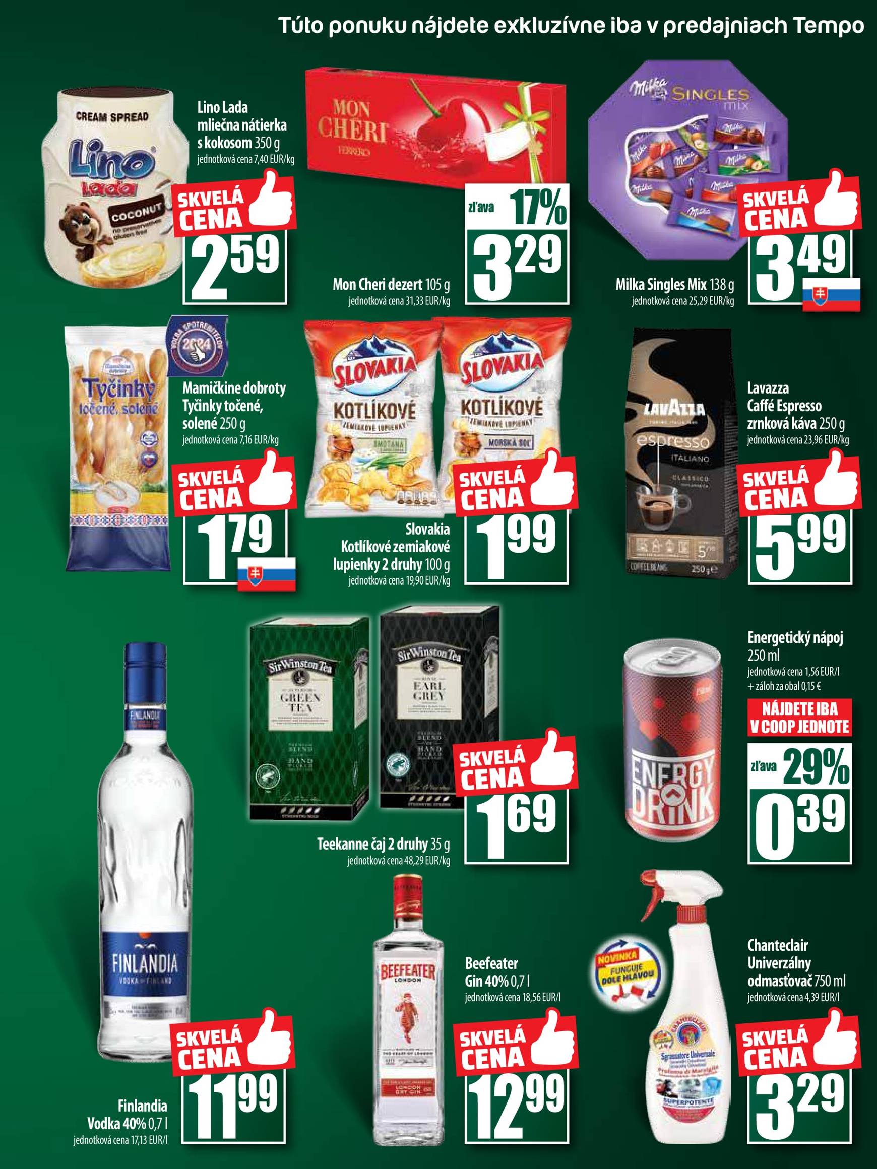 COOP Jednota - Tempo leták platný od 17.10. - 23.10. 15