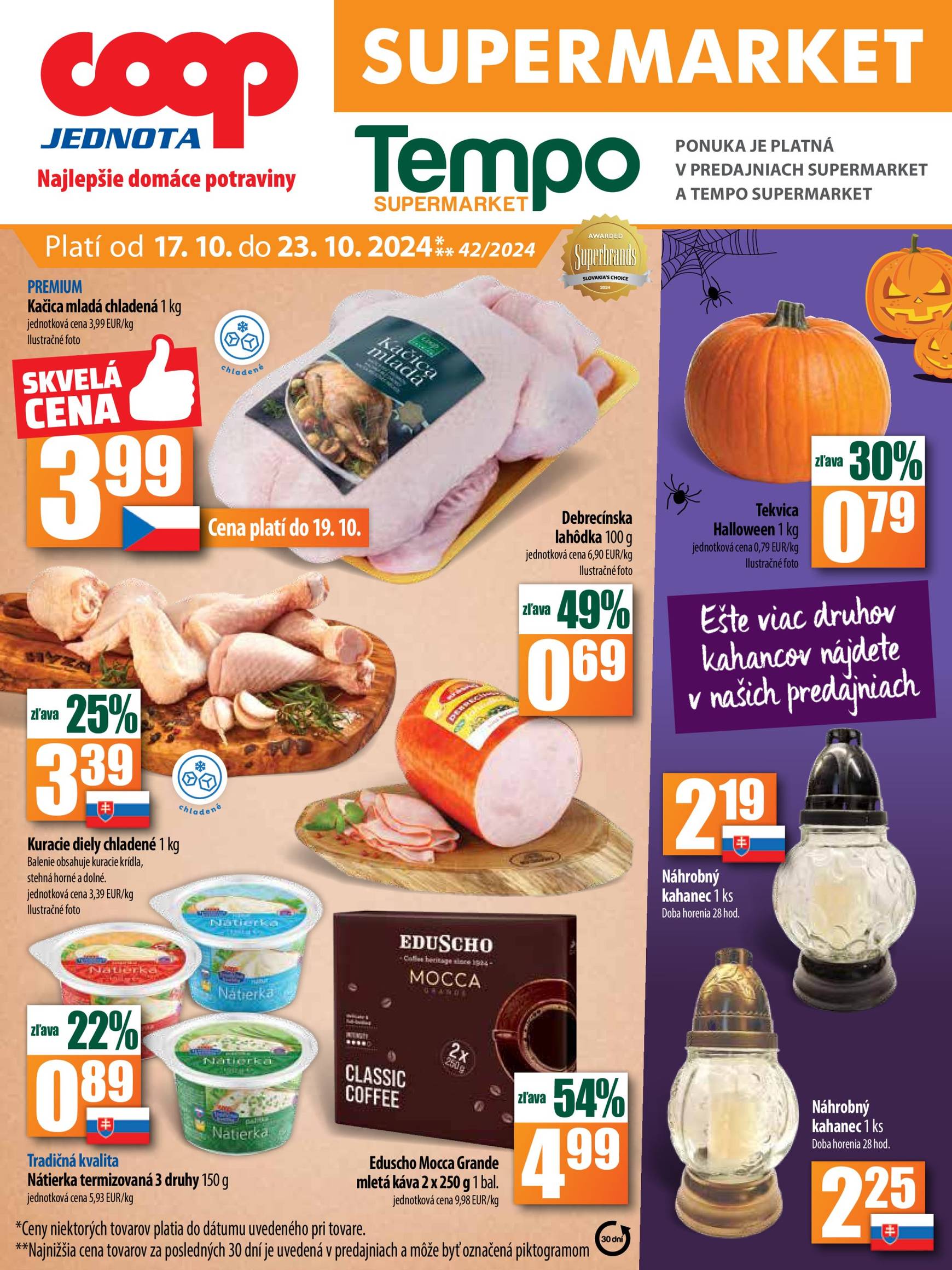 COOP Jednota - Tempo leták platný od 17.10. - 23.10.