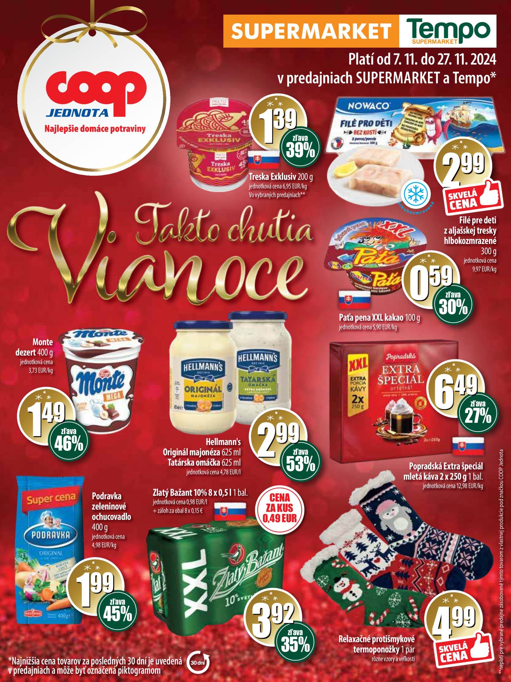 COOP Jednota - Takto chuťia Vianoce leták platný od 07.11. - 27.11.