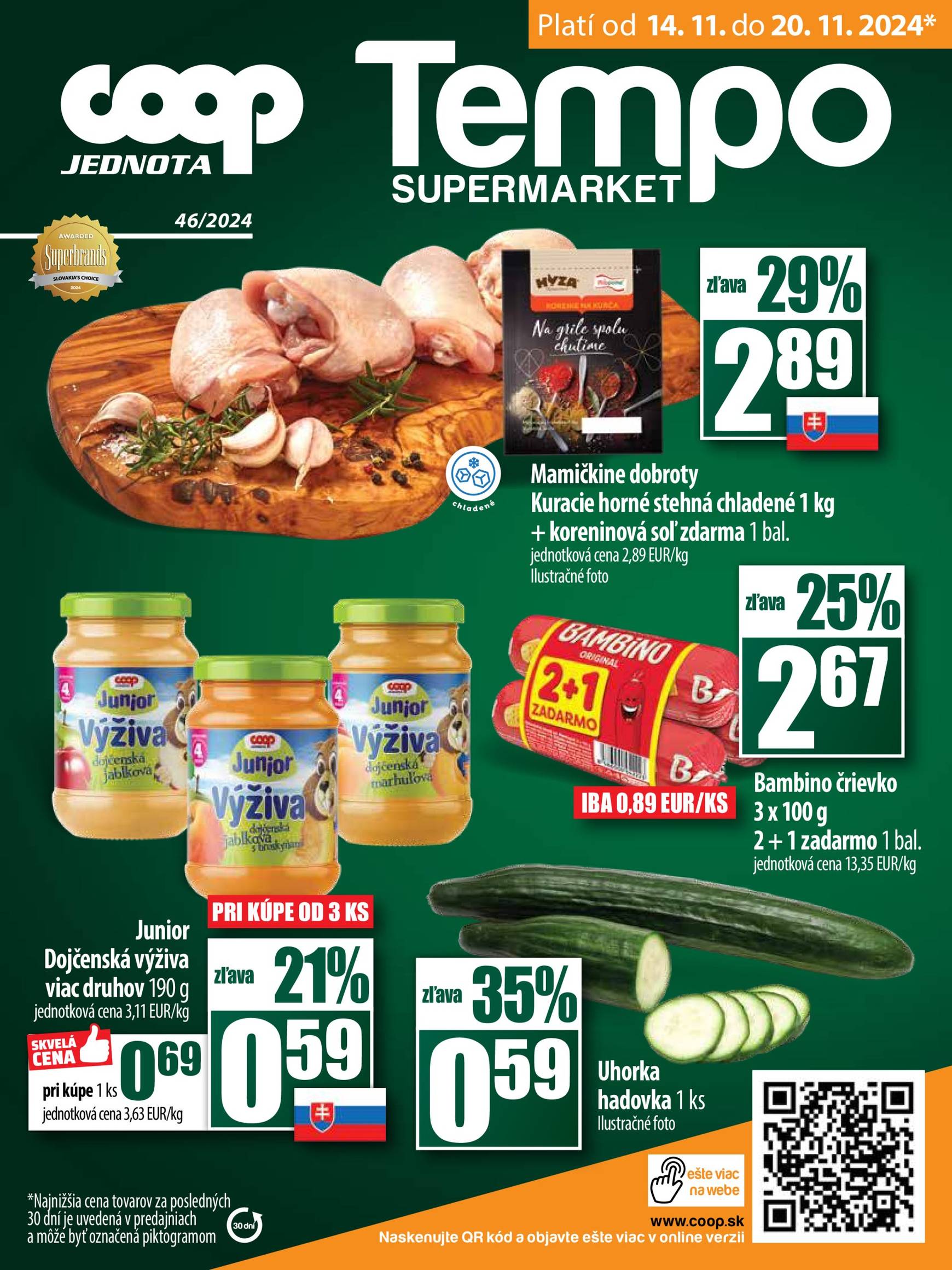 COOP Jednota - Tempo leták platný od 14.11. - 20.11. 16