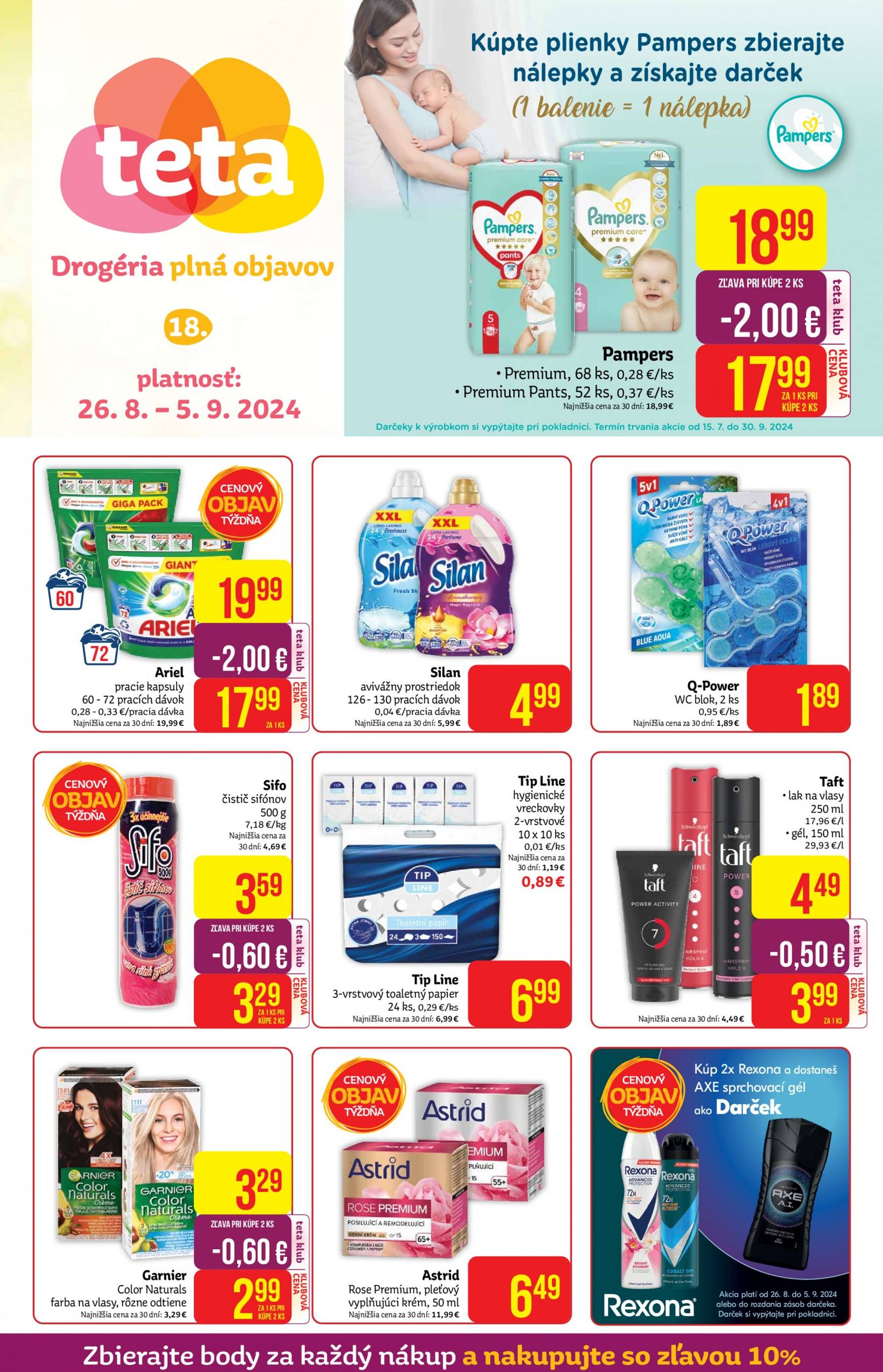 Teta drogerie leták platný od 26.08. - 05.09.