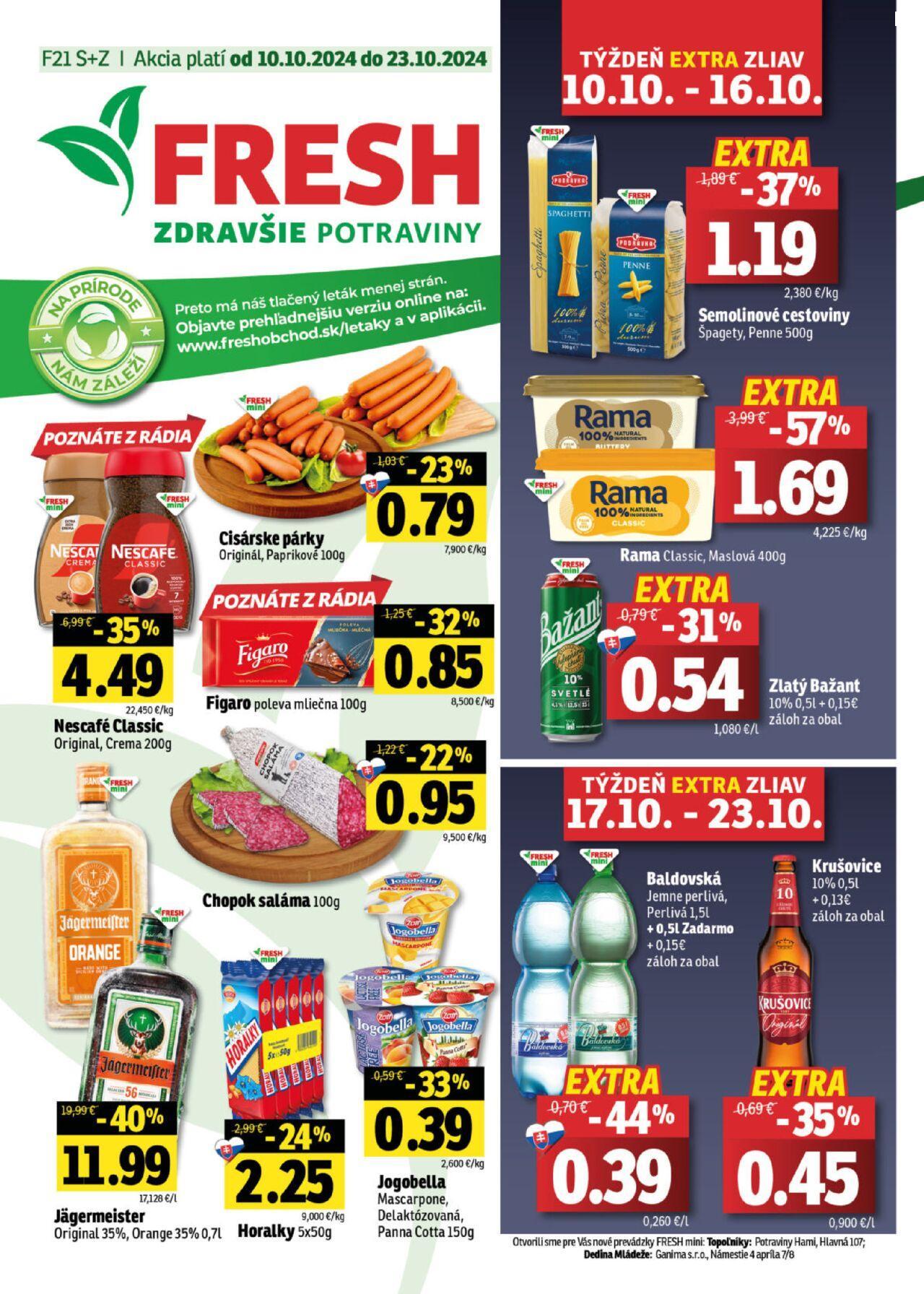 Fresh Stredné a západné Slovensko 10.10.2024 - 23.10.2024