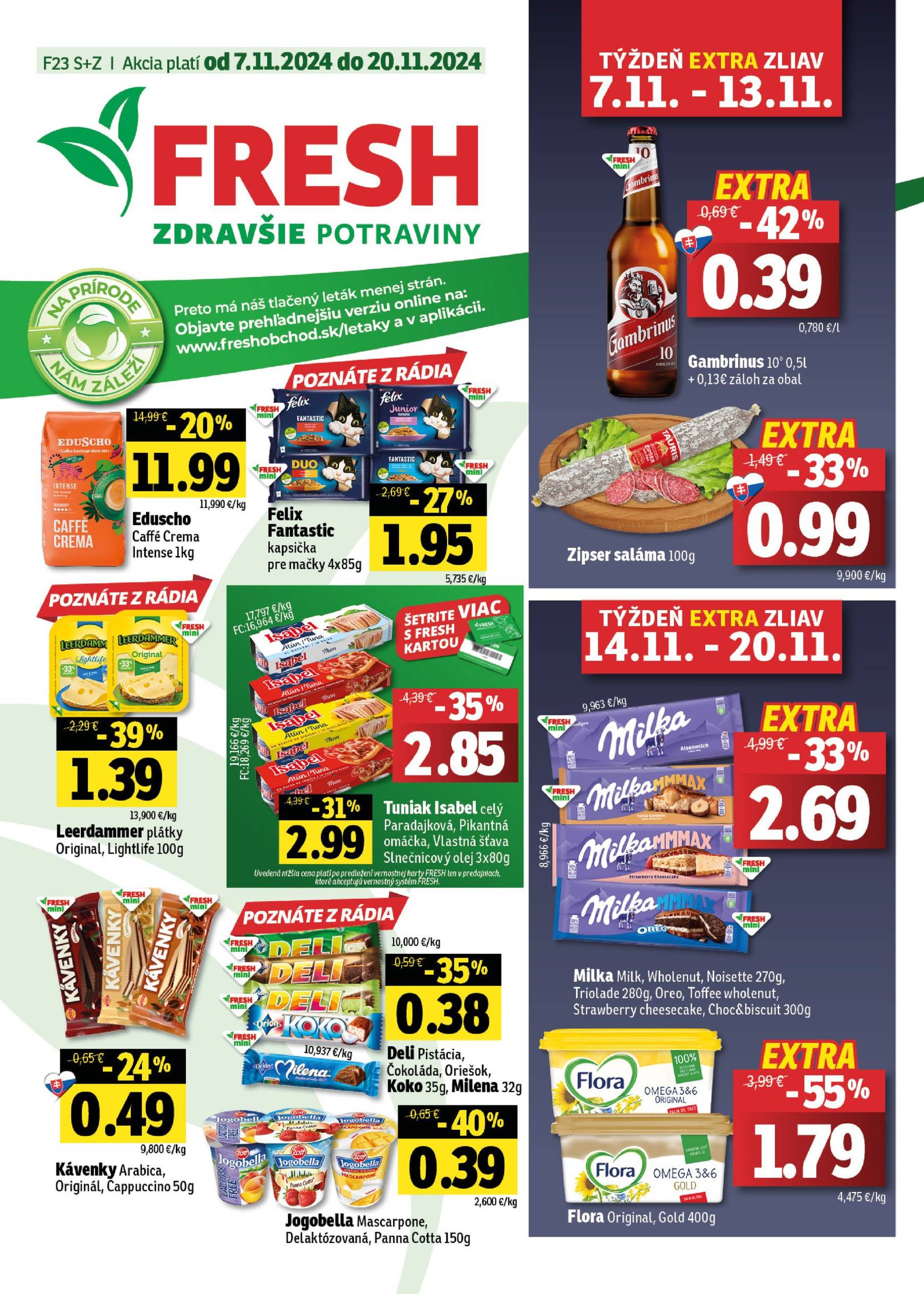 Fresh - Stredné a západné Slovensko leták platný od 07.11. - 20.11.