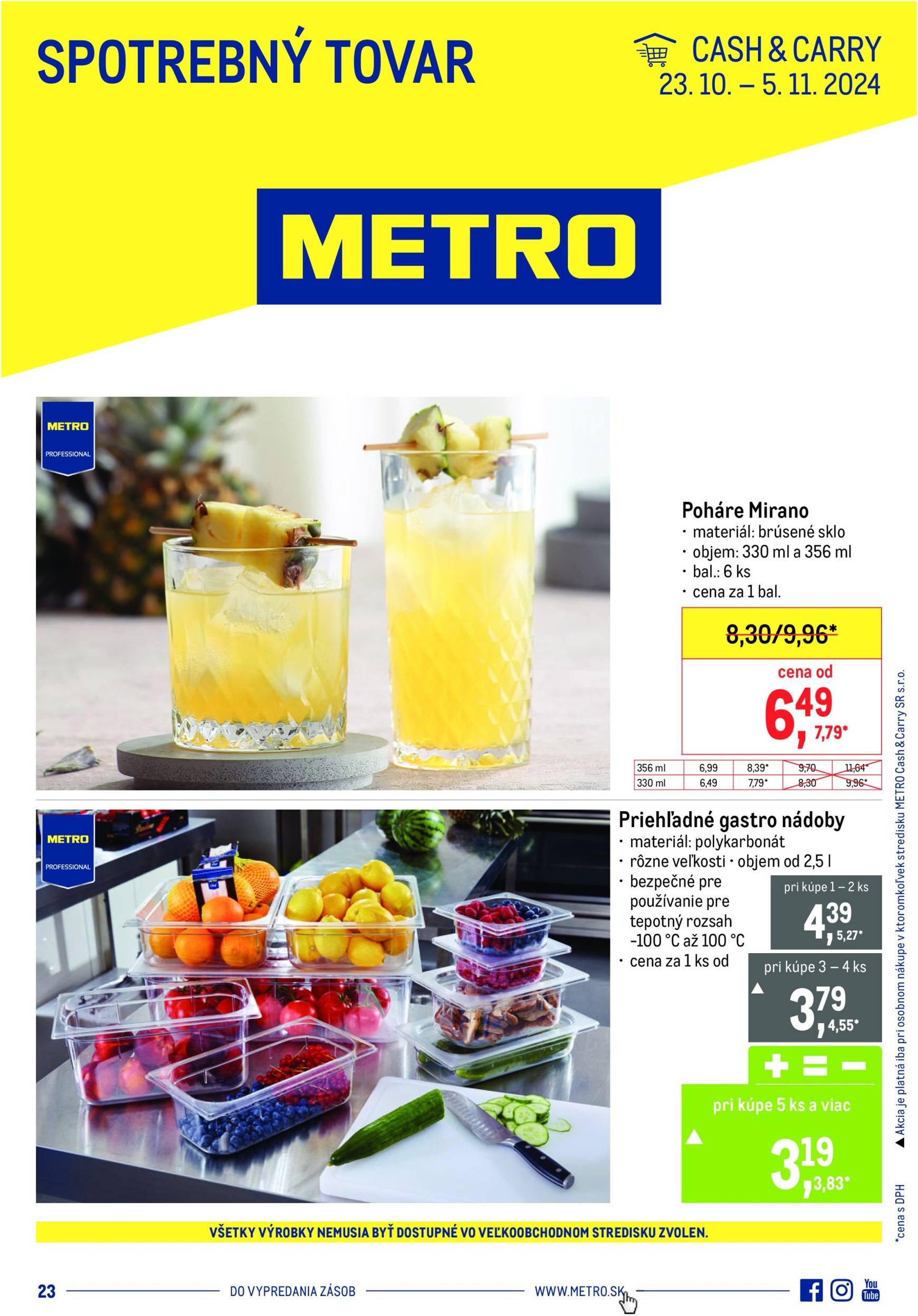 Metro - Spotrebný tovar leták platný od 23.10. - 05.11.