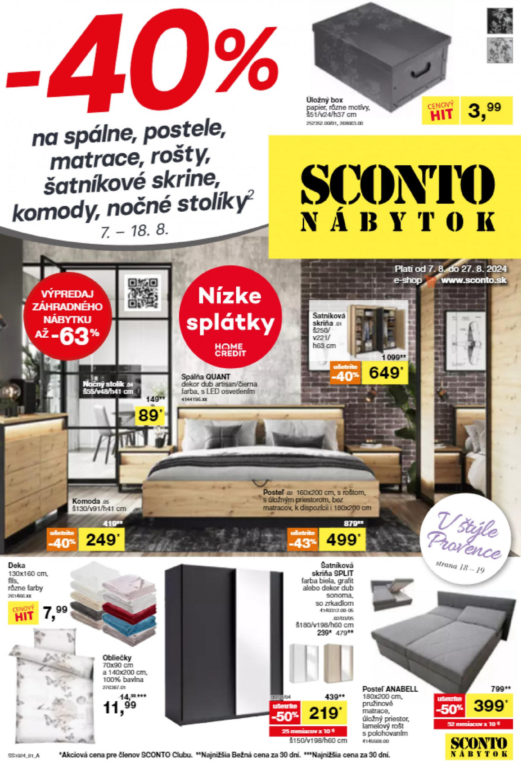 SCONTO nábytok leták platný od 07.08. - 27.08.