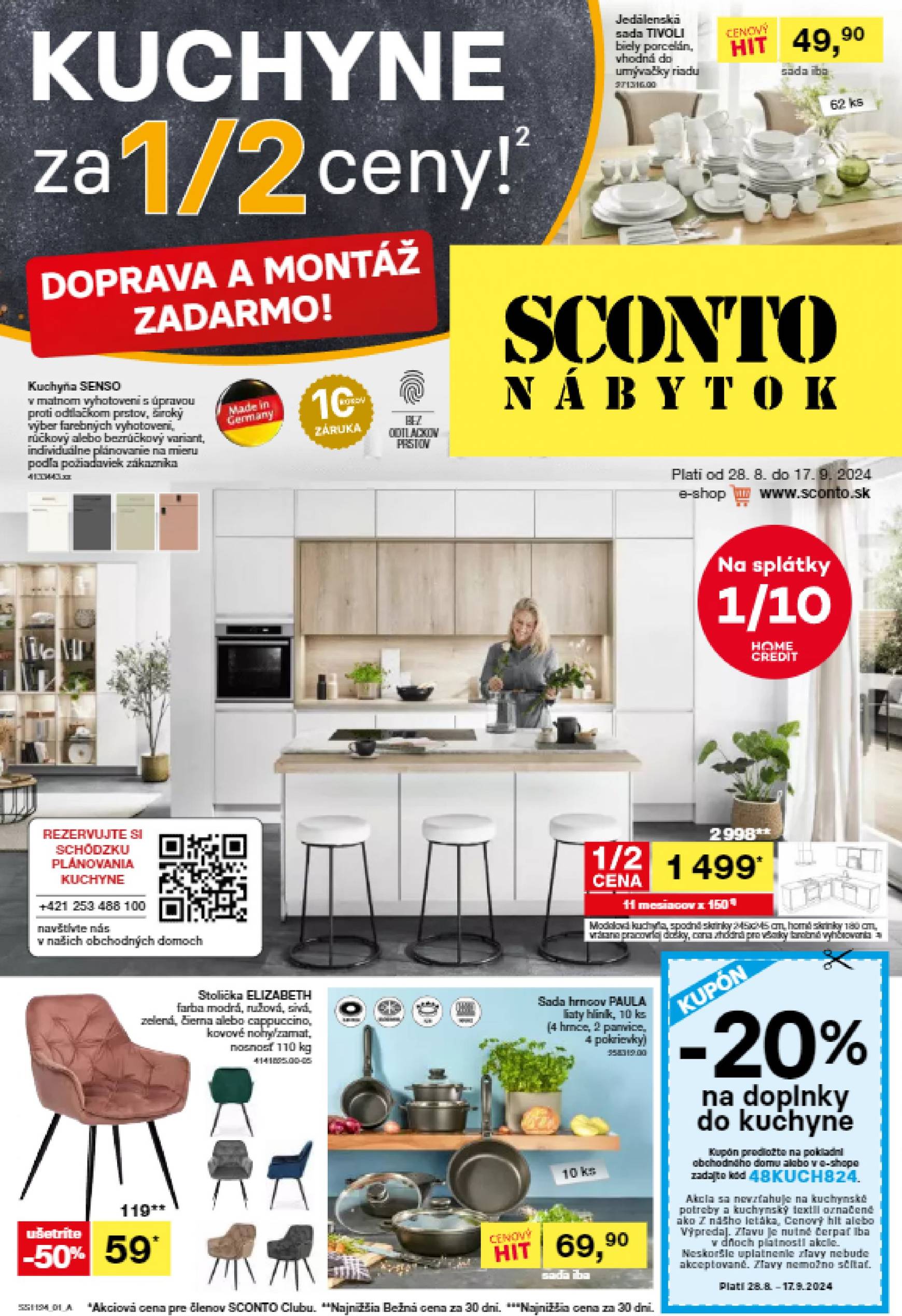 SCONTO nábytok leták platný od 28.08. - 17.09.