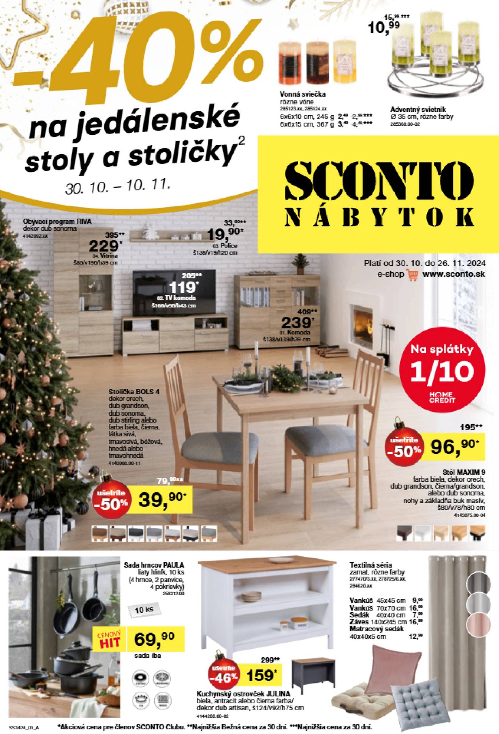 SCONTO nábytok leták platný od 30.10. - 26.11.