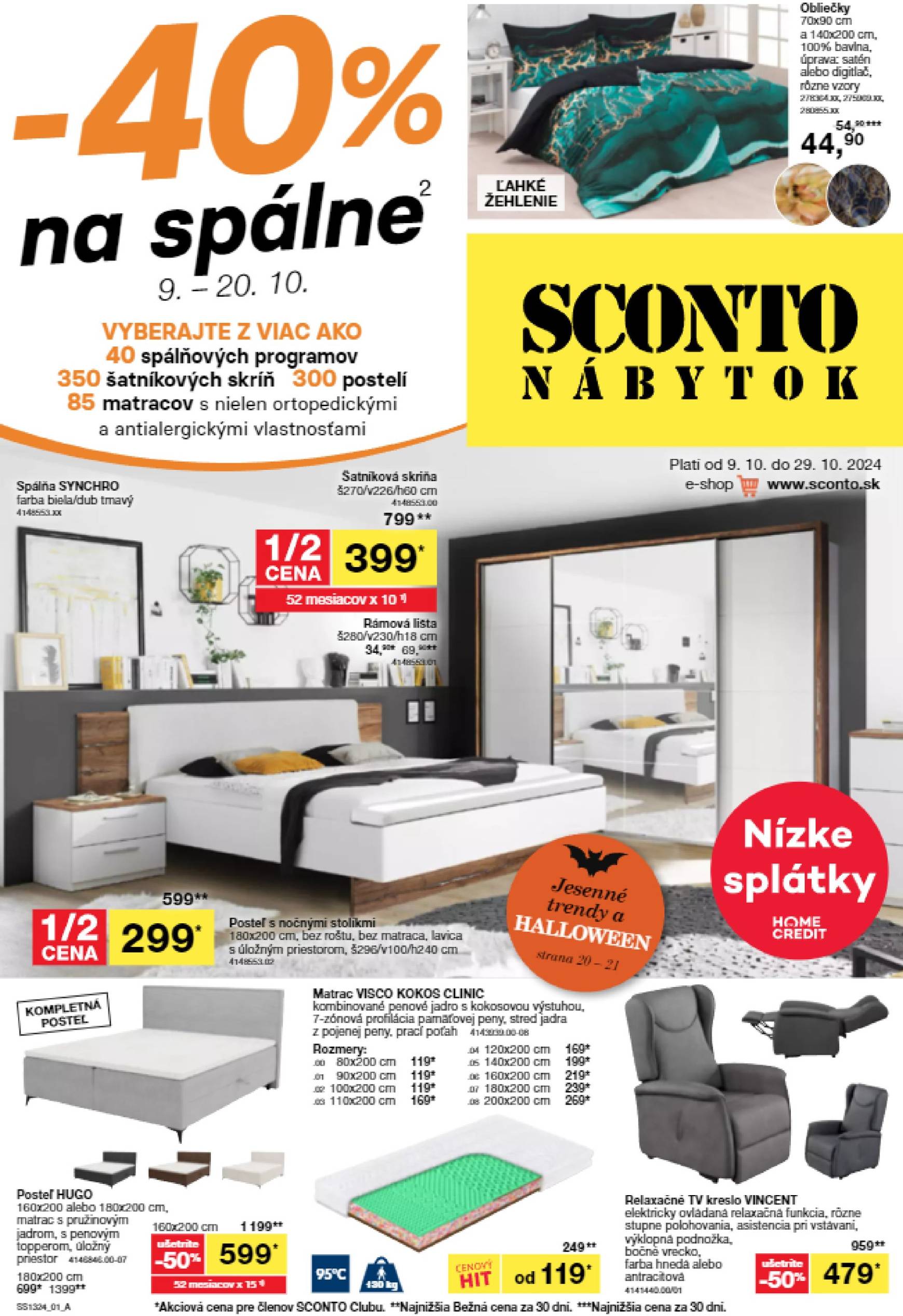 SCONTO nábytok leták platný od 09.10. - 29.10.