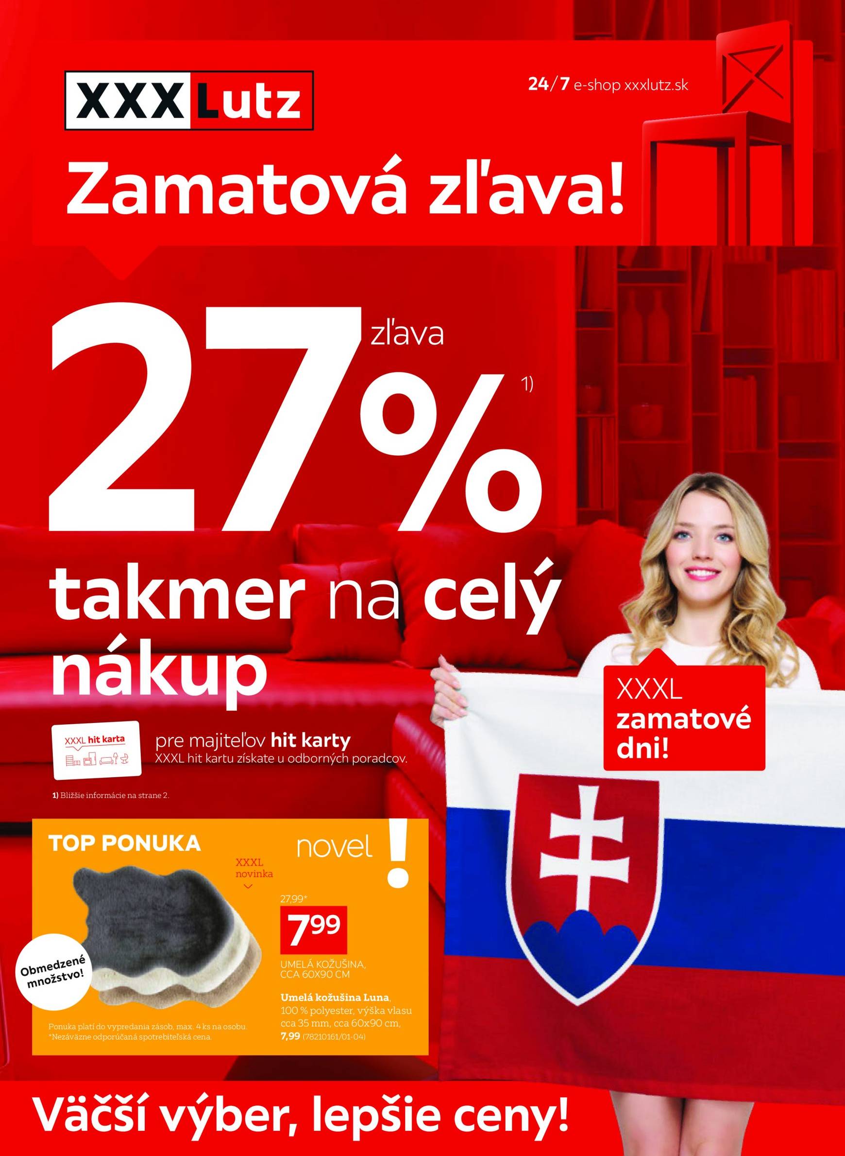 XXXLutz - Zľava 27 % takmer na celý nákup leták platný od 11.11. - 24.11.