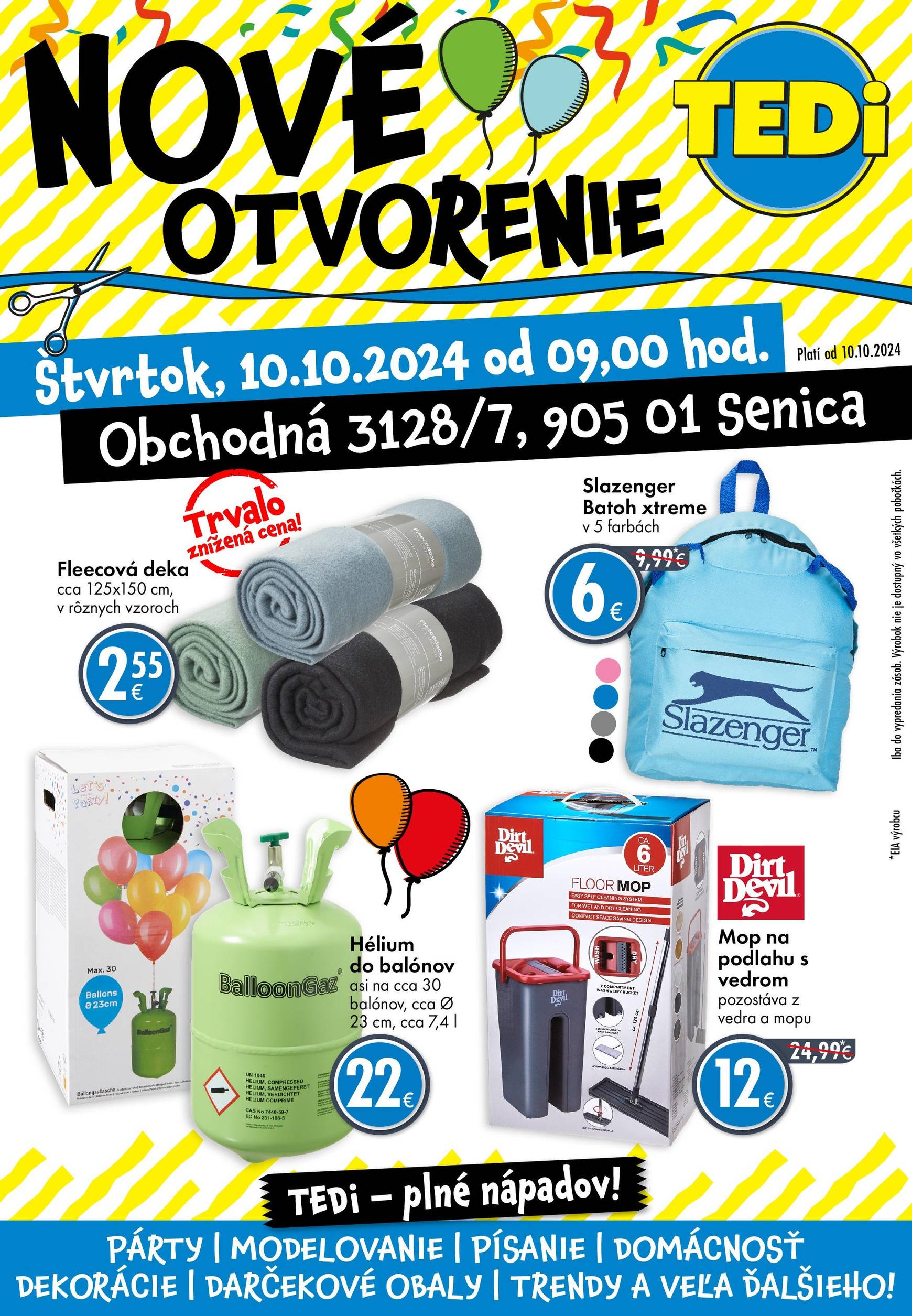 TEDi - Nové otvorenie Senica leták platný od 10.10. - 16.10.