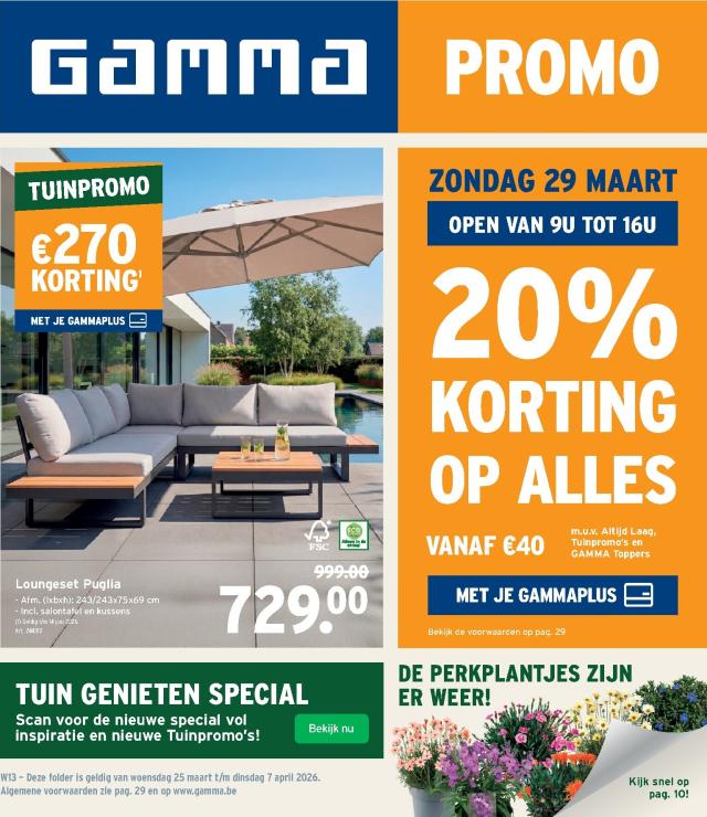 De Gamma folder geldig vanaf 25/03/2026 t/m 07/04/2026